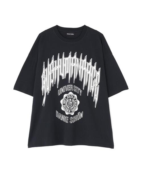 DANKE SCHON(ダンケシェーン)の「【WEB&DEPOT限定】DankeSchon/ダンケシェーン/S/S Tee COLLEGE(Tシャツ/カットソー・レディース・ホワイト/ブラック・M/L)」の1枚目の写真