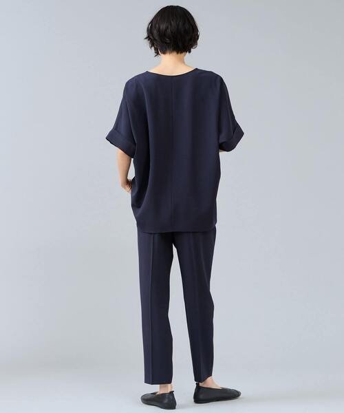 Liesse（リエス）の「キーネックブラウス（シャツ/ブラウス・レディース・ネイビー/モカ/ホワイト・FREE）」の4枚目の写真