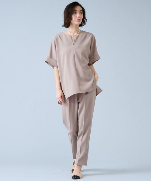 Liesse（リエス）の「キーネックブラウス（シャツ/ブラウス・レディース・ネイビー/モカ/ホワイト・FREE）」の12枚目の写真