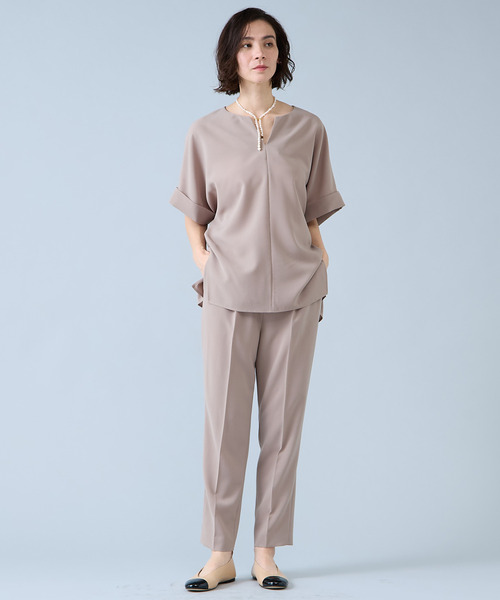 Liesse（リエス）の「キーネックブラウス（シャツ/ブラウス・レディース・ネイビー/モカ/ホワイト・FREE）」の13枚目の写真