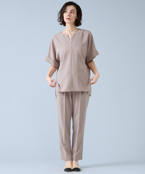 Liesse（リエス）の「キーネックブラウス（シャツ/ブラウス・レディース・ネイビー/モカ/ホワイト・FREE）」の14枚目の写真