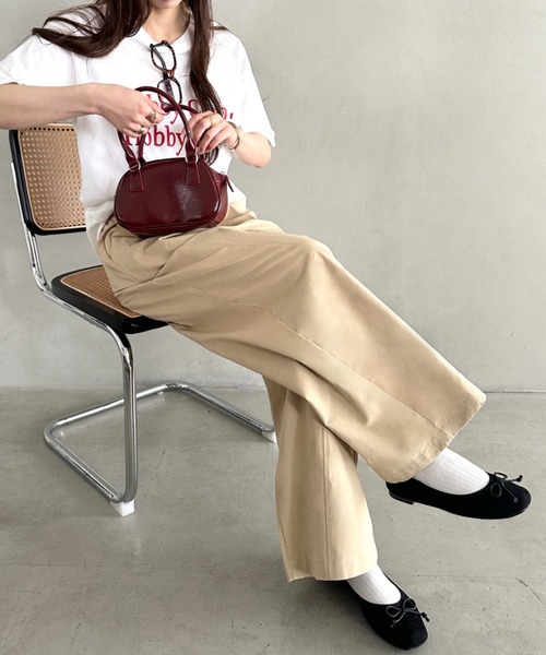 MYMOOD.(マイムード)の「カジュアルコーデマストアイテム♪ワイドシルエットチノパンツ イージーパンツ(チノパンツ・レディース・アイボリー/ベージュ/キャメル・FREE)」の20枚目の写真