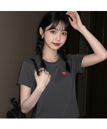muahmuah（ムーアムーア）の「ラブラブムア クロップ半袖Tシャツ [3色]（Tシャツ/カットソー）」