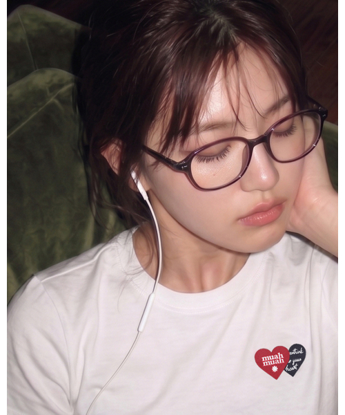 muahmuah（ムーアムーア）の「ラブラブムア クロップ半袖Tシャツ [3色]（Tシャツ/カットソー・レディース・アイボリー/ブラック/チャコール・FREE）」の22枚目の写真