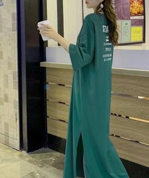 ロゴ半袖Tシャツワンピース