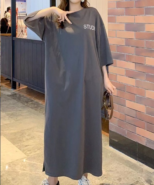 Flugge(フラッジー)の「ロゴ半袖Tシャツワンピース(ワンピース・レディース・グリーン/グレー・MEDIUM/LARGE)」の5枚目の写真