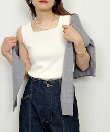 Lo-Fi（ローファイ）の「【WEB限定】前後2wayスクエアニットタンクトップ（タンクトップ）」