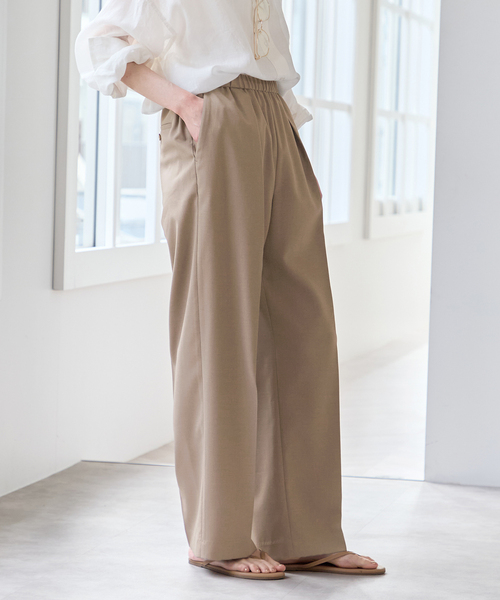 U by SPICK&SPAN（ユーバイスピックアンドスパン）の「リネンライクウォッシャブルパンツ（スラックス・レディース・ライトグレー/ブラウン/ブラック・36/38）」の9枚目の写真