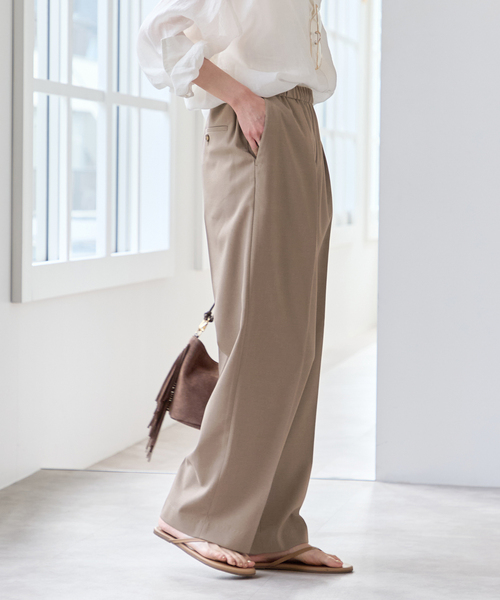 U by SPICK&SPAN（ユーバイスピックアンドスパン）の「リネンライクウォッシャブルパンツ（スラックス・レディース・ライトグレー/ブラウン/ブラック・36/38）」の10枚目の写真