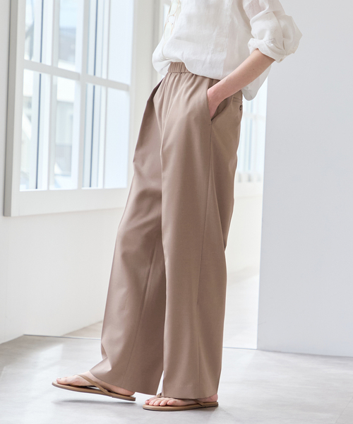 U by SPICK&SPAN（ユーバイスピックアンドスパン）の「リネンライクウォッシャブルパンツ（スラックス・レディース・ライトグレー/ブラウン/ブラック・36/38）」の12枚目の写真