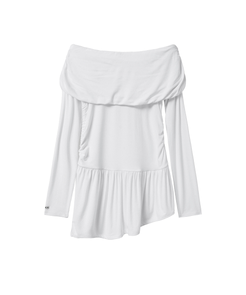 RENSE(レンセ)の「Shirring Off-Shoulder Tee White(Tシャツ/カットソー・レディース・その他・OS)」の4枚目の写真