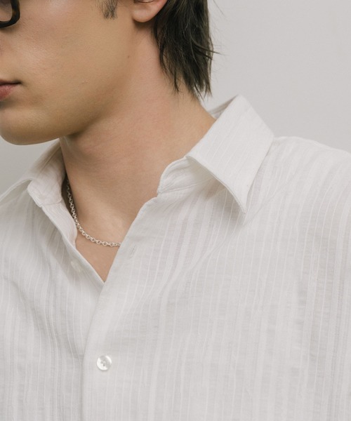LURAKU(ルラク)の「【LURAKU】Jacquard Regular Shirt / ジャガードレギュラーシャツ(シャツ/ブラウス・メンズ・オフホワイト/ブラック・LARGE/MEDIUM)」の5枚目の写真