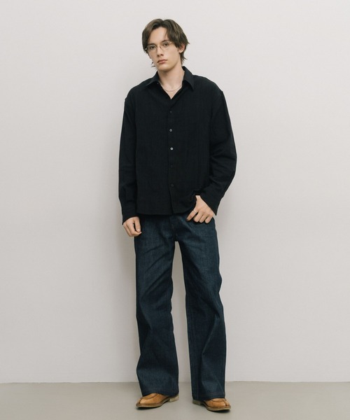 LURAKU(ルラク)の「【LURAKU】Jacquard Regular Shirt / ジャガードレギュラーシャツ(シャツ/ブラウス・メンズ・オフホワイト/ブラック・LARGE/MEDIUM)」の10枚目の写真