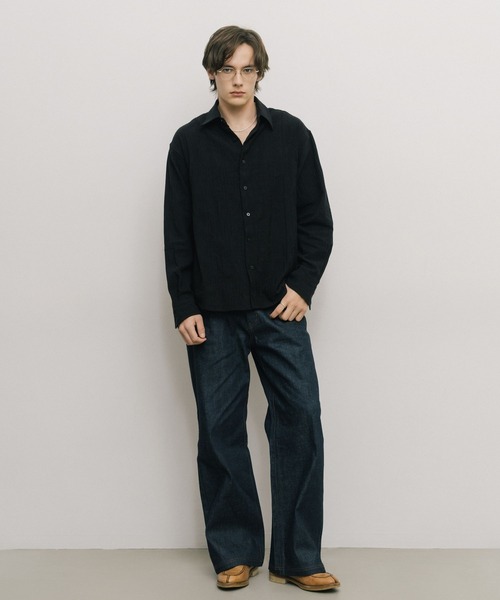 LURAKU(ルラク)の「【LURAKU】Jacquard Regular Shirt / ジャガードレギュラーシャツ(シャツ/ブラウス・メンズ・オフホワイト/ブラック・LARGE/MEDIUM)」の11枚目の写真