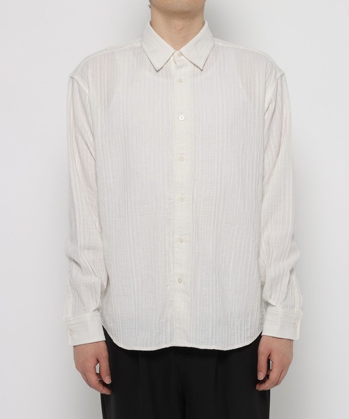 LURAKU(ルラク)の「【LURAKU】Jacquard Regular Shirt / ジャガードレギュラーシャツ(シャツ/ブラウス・メンズ・オフホワイト/ブラック・LARGE/MEDIUM)」の12枚目の写真