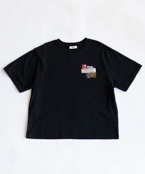 FLUKE HOLIC(フロックホリック)の「EMB patch logo TEE(Tシャツ/カットソー・レディース・ホワイト/ネイビー/ブラック・SMALL/LARGE/MEDIUM)」の4枚目の写真