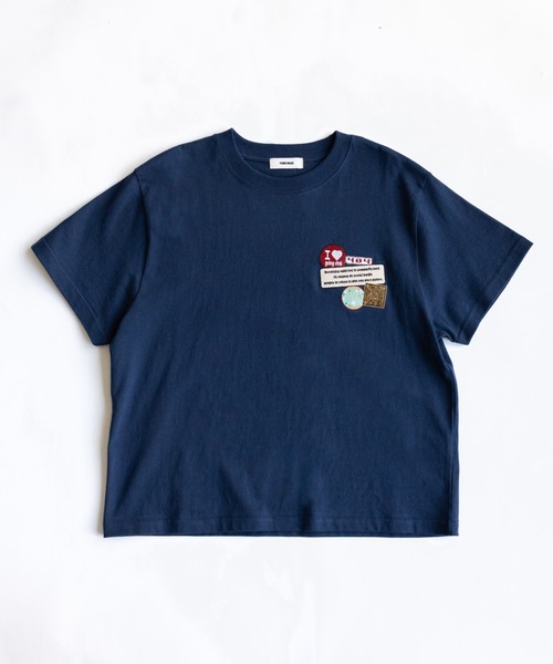 FLUKE HOLIC(フロックホリック)の「EMB patch logo TEE(Tシャツ/カットソー・レディース・ホワイト/ネイビー/ブラック・SMALL/LARGE/MEDIUM)」の6枚目の写真