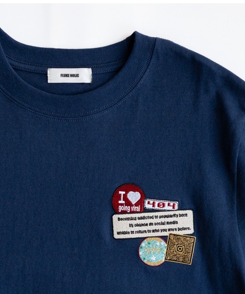 FLUKE HOLIC(フロックホリック)の「EMB patch logo TEE(Tシャツ/カットソー・レディース・ホワイト/ネイビー/ブラック・SMALL/LARGE/MEDIUM)」の17枚目の写真