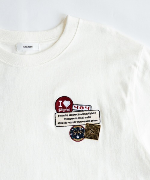 FLUKE HOLIC(フロックホリック)の「EMB patch logo TEE(Tシャツ/カットソー・レディース・ホワイト/ネイビー/ブラック・SMALL/LARGE/MEDIUM)」の18枚目の写真