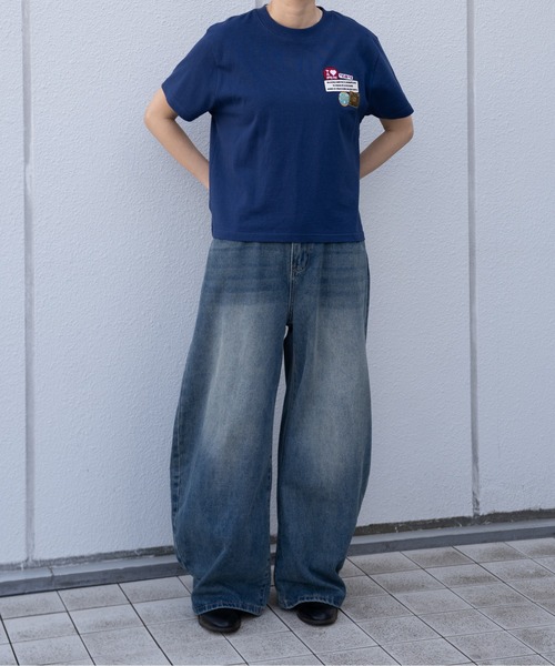 FLUKE HOLIC(フロックホリック)の「EMB patch logo TEE(Tシャツ/カットソー・レディース・ホワイト/ネイビー/ブラック・SMALL/LARGE/MEDIUM)」の12枚目の写真