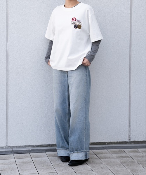 FLUKE HOLIC(フロックホリック)の「EMB patch logo TEE(Tシャツ/カットソー・レディース・ホワイト/ネイビー/ブラック・SMALL/LARGE/MEDIUM)」の14枚目の写真