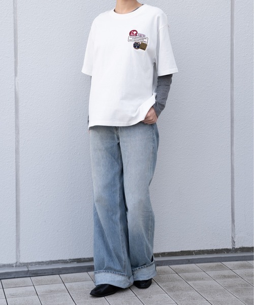 FLUKE HOLIC(フロックホリック)の「EMB patch logo TEE(Tシャツ/カットソー・レディース・ホワイト/ネイビー/ブラック・SMALL/LARGE/MEDIUM)」の15枚目の写真