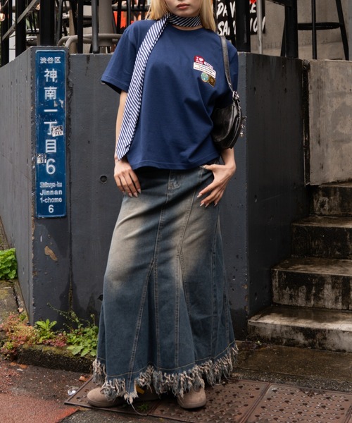 FLUKE HOLIC(フロックホリック)の「EMB patch logo TEE(Tシャツ/カットソー・レディース・ホワイト/ネイビー/ブラック・SMALL/LARGE/MEDIUM)」の11枚目の写真