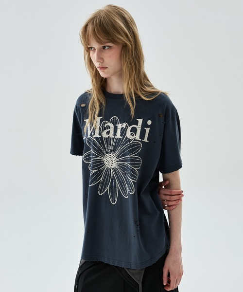 TSHIRT FLOWERMARDI CRACKED DESTROYED / Tシャツ フラワーマルディ