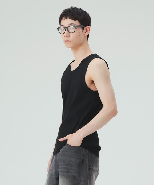 BEAMS HEART(ビームスハート)の「ピマコットン リブ タンクトップ(タンクトップ・メンズ・ブラック/ホワイト・SMALL/LARGE/MEDIUM)」の13枚目の写真