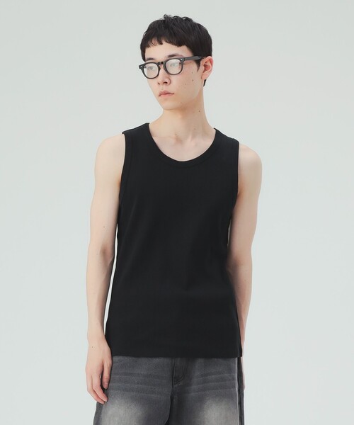 BEAMS HEART(ビームスハート)の「ピマコットン リブ タンクトップ(タンクトップ・メンズ・ブラック/ホワイト・SMALL/LARGE/MEDIUM)」の3枚目の写真
