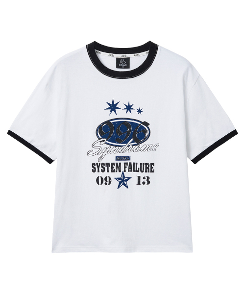 MOZMOZ(モズモズ)の「996 グラフィックリンガーTシャツ ホワイト(Tシャツ/カットソー・レディース・その他・3/2/1)」の1枚目の写真