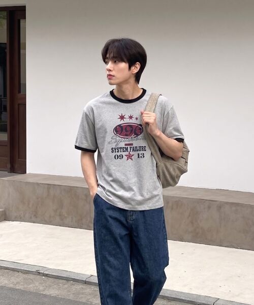 MOZMOZ(モズモズ)の「996 グラフィックリンガーTシャツ ホワイト(Tシャツ/カットソー・レディース・その他・3/2/1)」の6枚目の写真