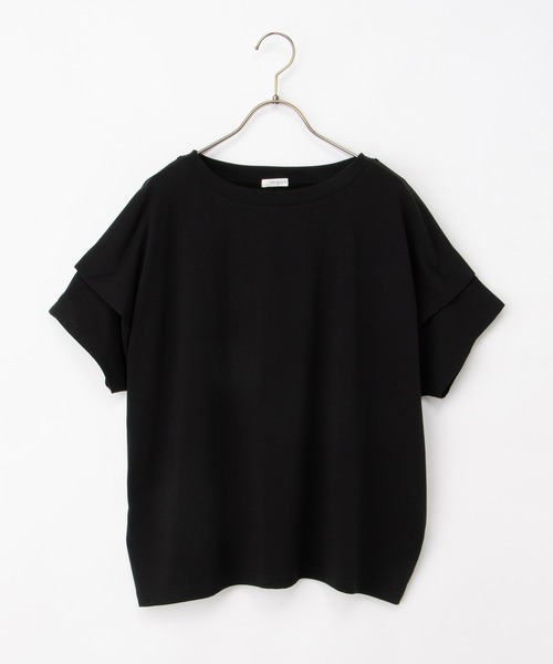 Honeys(ハニーズ)の「【ハニさら・接触冷感・吸水速乾・UVカット・遮熱】ショルダータックTシャツ(Tシャツ/カットソー・レディース・スミクロ/ホワイト系その他2/オフホワイト/ブラック/ホワイト×ブラック・S/M/L)」の19枚目の写真
