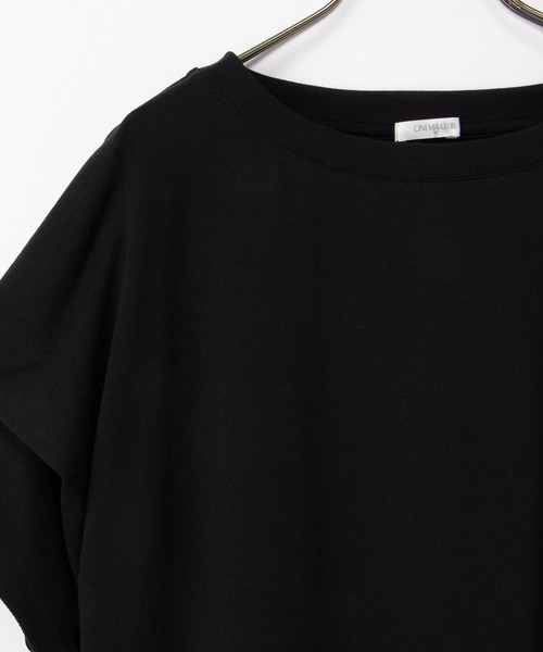 Honeys(ハニーズ)の「【ハニさら・接触冷感・吸水速乾・UVカット・遮熱】ショルダータックTシャツ(Tシャツ/カットソー・レディース・スミクロ/ホワイト系その他2/オフホワイト/ブラック/ホワイト×ブラック・S/M/L)」の20枚目の写真