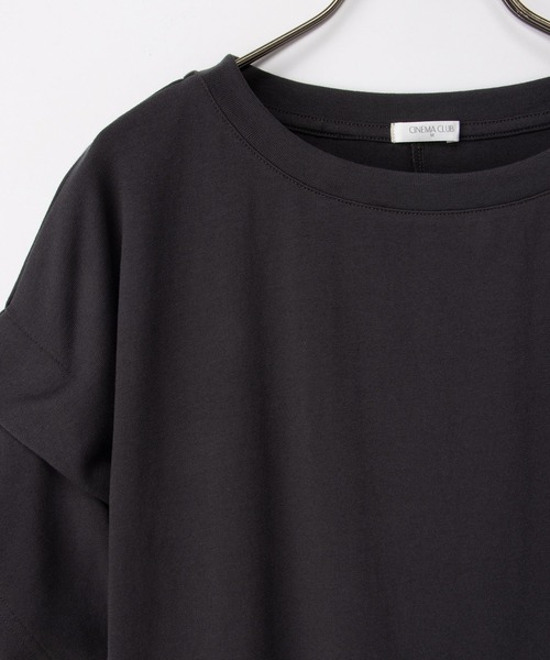 Honeys(ハニーズ)の「【ハニさら・接触冷感・吸水速乾・UVカット・遮熱】ショルダータックTシャツ(Tシャツ/カットソー・レディース・スミクロ/ホワイト系その他2/オフホワイト/ブラック/ホワイト×ブラック・S/M/L)」の22枚目の写真