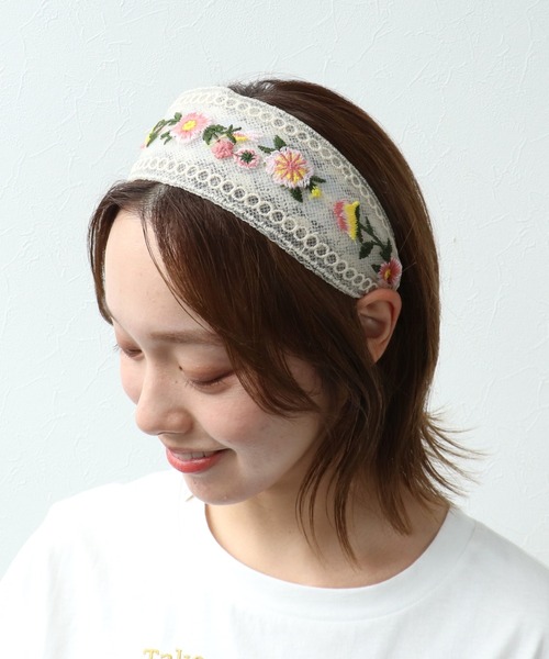 TORY BURCH 刺繍 カチューシャ 刺繍レースカチューシャ（カチューシャ）｜Three Four Time（スリー