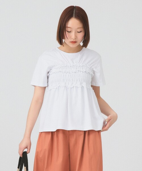Ray BEAMS(レイビームス)の「【8/6 再値下げ】ビスチェ シャーリング Tシャツ(Tシャツ/カットソー・レディース・ブラック/ホワイト・ONE SIZE)」の6枚目の写真
