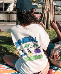 BIGWAVE COLLECTIVE（ビッグウェーブコレクティブ）の「ユニバーサルサーフィン 半袖Tシャツ (オフホワイト)（Tシャツ/カットソー）」