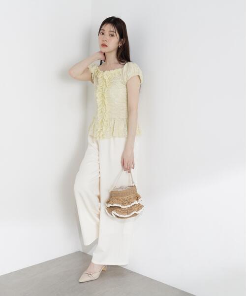 PROPORTION BODY DRESSING(プロポーションボディドレッシング)の「<a>カットジョーゼットイージーパンツ / 1216139403(その他パンツ・レディース・ブラック/ベージュ/ホワイト系その他・MEDIUM/P/S/SMALL)」の2枚目の写真