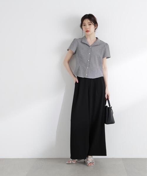 PROPORTION BODY DRESSING(プロポーションボディドレッシング)の「<a>カットジョーゼットイージーパンツ / 1216139403(その他パンツ・レディース・ブラック/ベージュ/ホワイト系その他・MEDIUM/P/S/SMALL)」の3枚目の写真