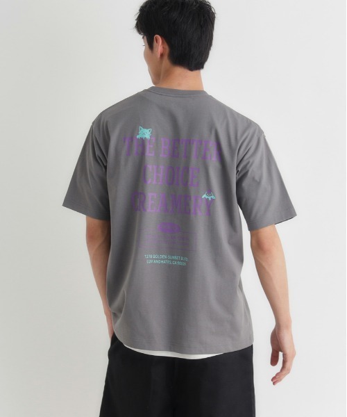 Right-on（ライトオン）の「Refurbish(リファービッシュ)グラフィック半袖Ｔシャツ（Tシャツ/カットソー・メンズ・ブラウン/ホワイト/ネイビー/ブラック/ターコイズブルー/グレー・XL/S/M/L）」の3枚目の写真