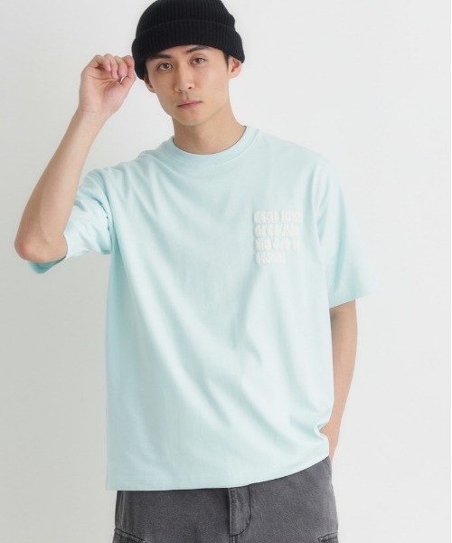 Right-on（ライトオン）の「Refurbish(リファービッシュ)グラフィック半袖Ｔシャツ（Tシャツ/カットソー・メンズ・ブラウン/ホワイト/ネイビー/ブラック/ターコイズブルー/グレー・XL/S/M/L）」の6枚目の写真
