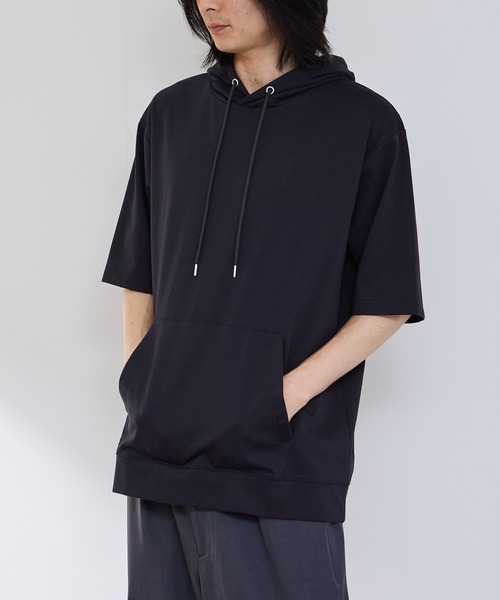 NAVY(ネイビー)の「【SARARI /サラリ】 接触冷感 プルオーバー パーカー(パーカー・メンズ・ブラック/グレー・S/M/L/XL)」の2枚目の写真