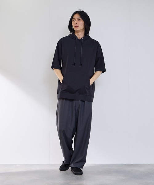 NAVY(ネイビー)の「【SARARI /サラリ】 接触冷感 プルオーバー パーカー(パーカー・メンズ・ブラック/グレー・S/M/L/XL)」の14枚目の写真