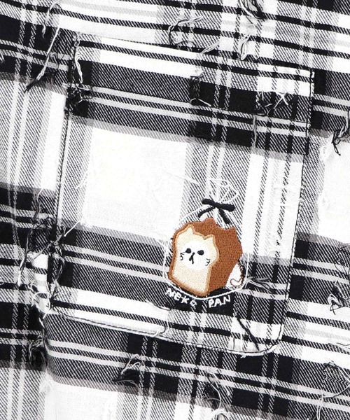 ScoLar Parity（スカラーパリティ）の「362105：ネコパン刺繍 ひげチェックorデニムシャツ（シャツ/ブラウス・レディース・アイボリー/ブルー/チャコールグレー・M）」の18枚目の写真