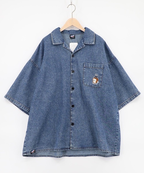 ScoLar Parity（スカラーパリティ）の「362105：ネコパン刺繍 ひげチェックorデニムシャツ（シャツ/ブラウス・レディース・アイボリー/ブルー/チャコールグレー・M）」の19枚目の写真