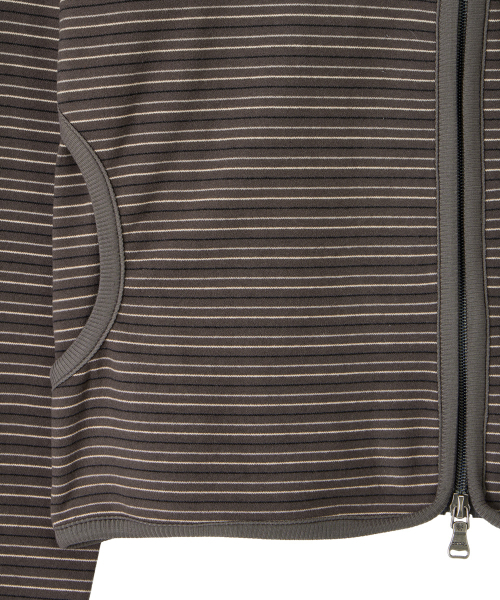DANDEL（ダンデル）の「DD stripe trim hoodie zip-up (BROWN)（パーカー・レディース・その他・OS）」の4枚目の写真