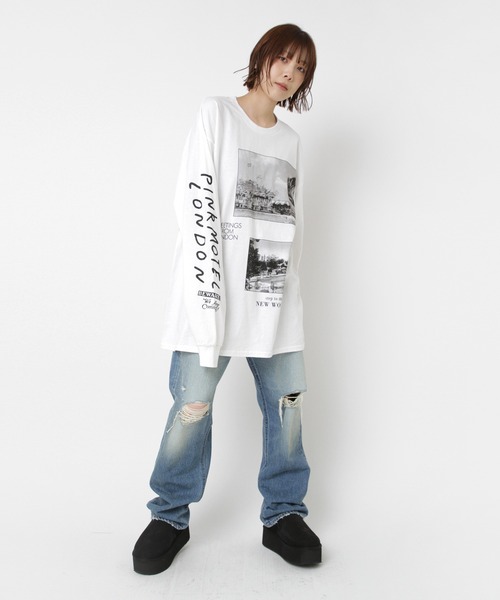 RNA(アールエヌエー)の「M2557 PINKMOTEL マルチフォトロンT(Tシャツ/カットソー・レディース・ホワイト/アッシュグレー・MEDIUM)」の11枚目の写真