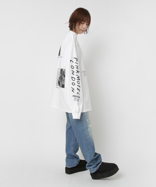 RNA(アールエヌエー)の「M2557 PINKMOTEL マルチフォトロンT(Tシャツ/カットソー・レディース・ホワイト/アッシュグレー・MEDIUM)」の12枚目の写真