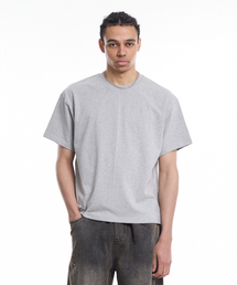 男性スタンダードフィットクロップ半袖Tシャツグレー